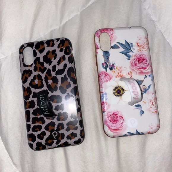 Loopy Case Accessories - 2 Loopy Phone Cases for iPhone 10 X leopard floral